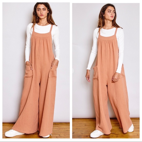 ✨LAST ONE✨Cotton Gauze Boho wide leg jumpsuit - Picture 2 of 3